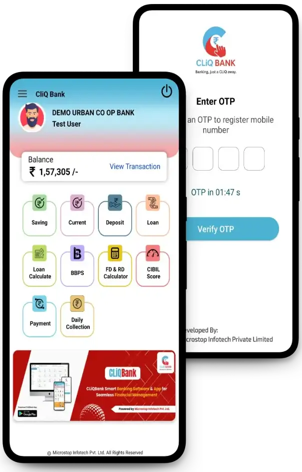 Home 3 cliqbank mobile screen app